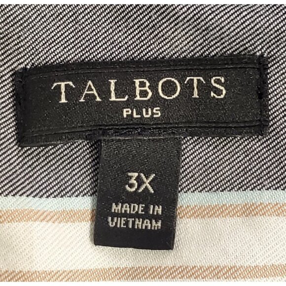Talbots Women Plaid Button Up Career Top Size 3X Blue Long Sleeve Office Capsule - Picture 4 of 9